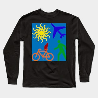 Human Cycle Blue Long Sleeve T-Shirt